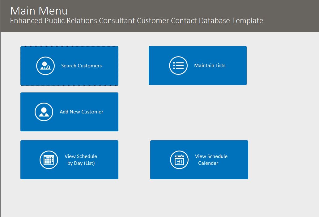 Public Relations Enhanced Contact Template | Contact Database